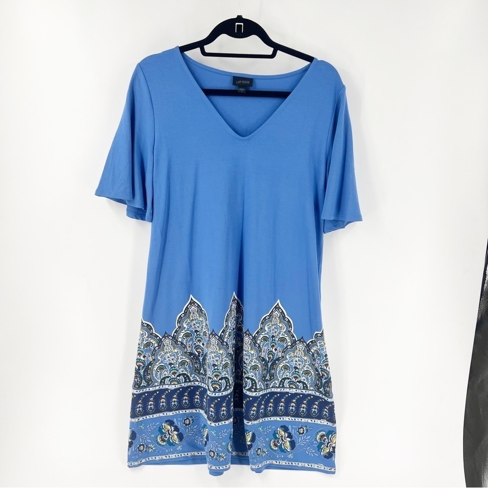 ✅ J JILL Wearever‎ Collection Shift Dress Stretch Knit Women's Size Medium Blue
